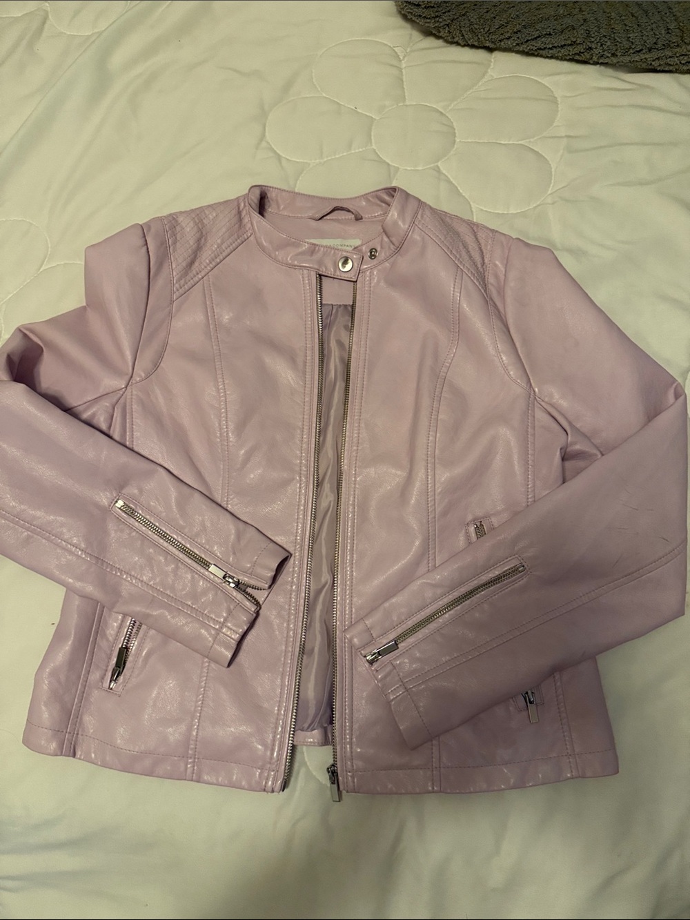 NY&Co -Light Lavender Faux Leather Moto Jacket - Women's